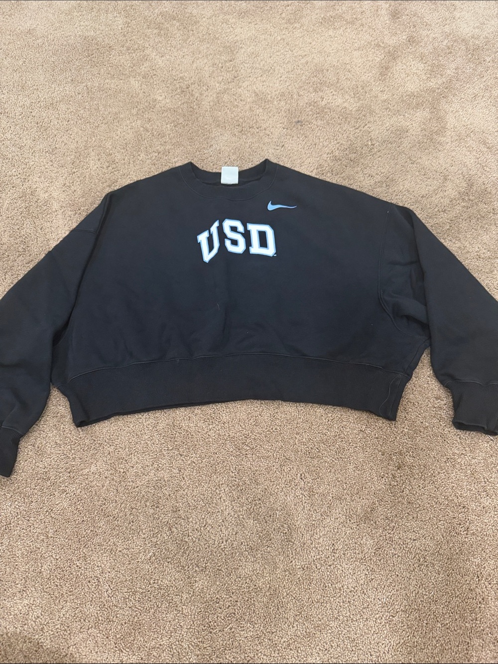 Nike Black Crewneck Sweatshirt with White USD Lettering